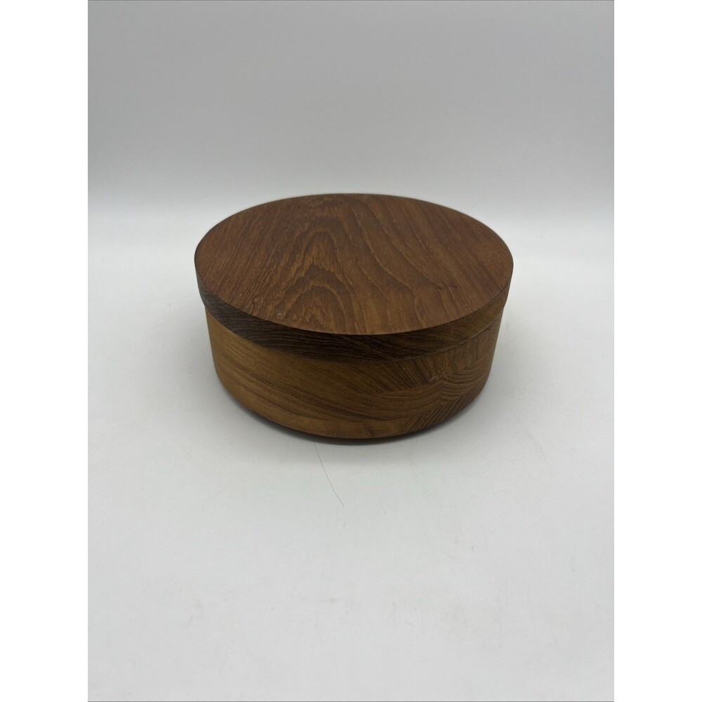 Vintage Faroy Inc. Thailand Genuine Teak Wood Salad Serving Nut Bowl, With Lid